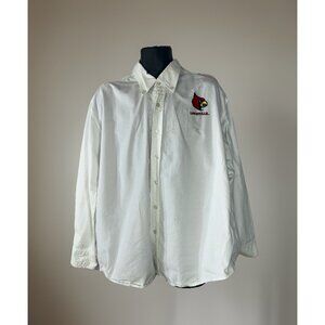 Izod Collegiate Louisville Cardinals White button Down Shirt Mens XL Long Sleeve